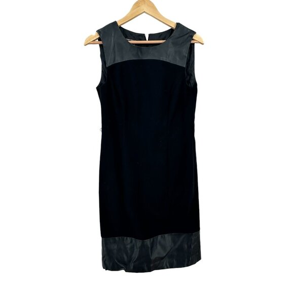 Jones New York Shift Dress Womens Size 6 Faux Leather Fairy Grunge 90s Y2K‎ Goth - Picture 1 of 11